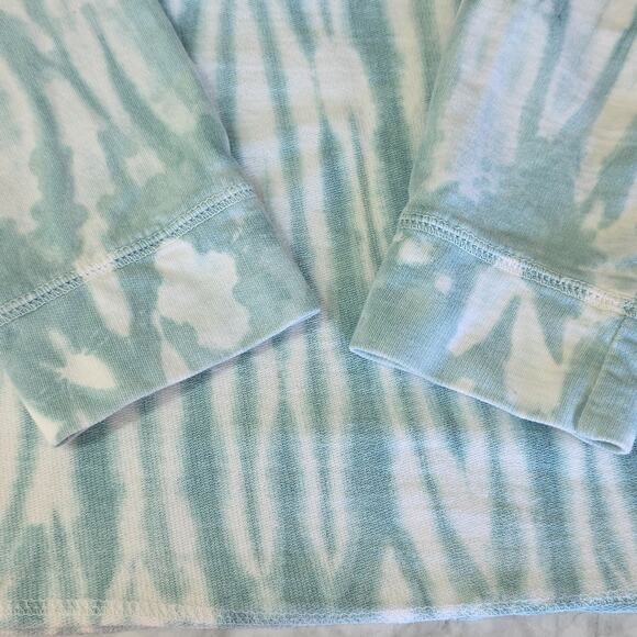 Wildflour Womens Sz XL Green and White Tie-Dye Beachy Resort Wear Tee Shirt Top - Picture 6 of 11
